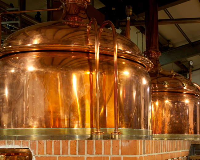 Blick auf die Vielanker Brauhaus Braukessel