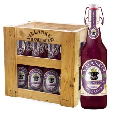 Vielanker Fassbrause Johannisbeere mit Vielanker Holzkiste