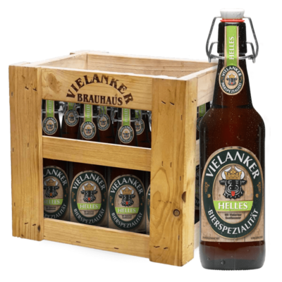Vielanker Bier Helles mit Vielanker Holzkiste