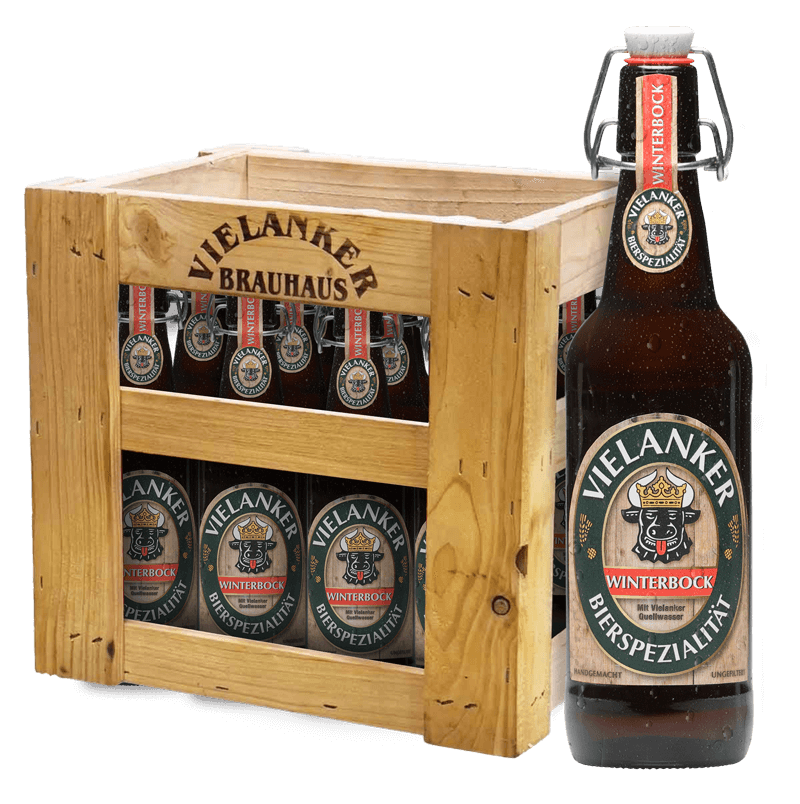 Vielanker Bier Winterbock mit Vielanker Holzkiste