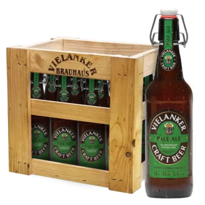 Vielanker Craft Bier Pale Ale mit Vielanker Holzkiste