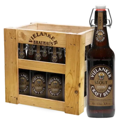 Vielanker Craft Bier Stout Abbildung mit Holzkiste